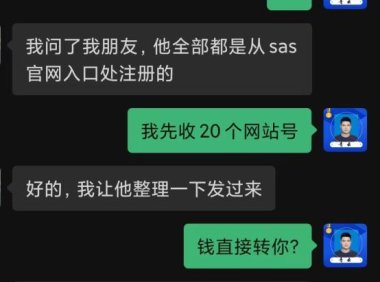 收了 20多个sas联盟账户
